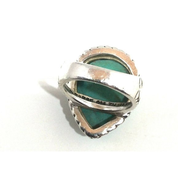 Barse Sterling Silver Large Faceted Turquoise Tear Drop Ring, Size 6.75 - Picture 7 of 12